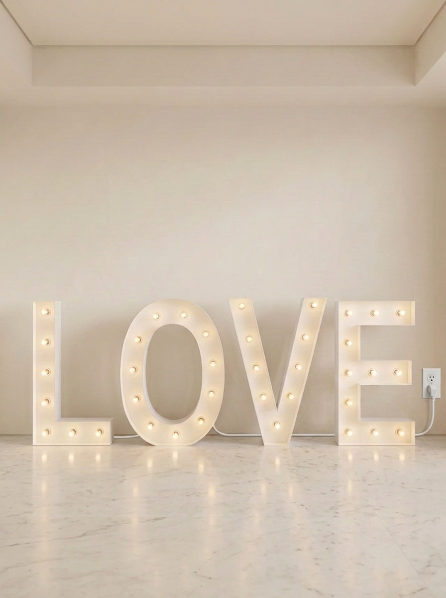 LOVE lichtletters voor een bruiloft of huwelijksaanzoek – Lettersevent